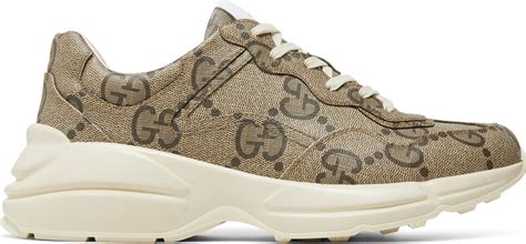 gucci schuhe beige|Gucci rhyton lace up sneakers.